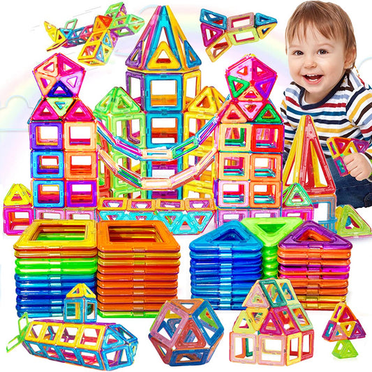 🌈🌈Magnetic Building Blocks Big Size and Mini Size DIY Magnets Toys for Kids Designer Construction Set Gifts for Children Toys